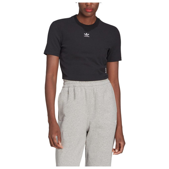 Adidas Γυναικεία κοντομάνικη μπλούζα Adicolor Essentials Rib Cropped Tee